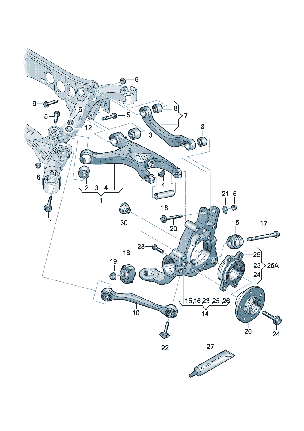bras transversalCache de roulement de roue ar - Audi A6/Avant - a6