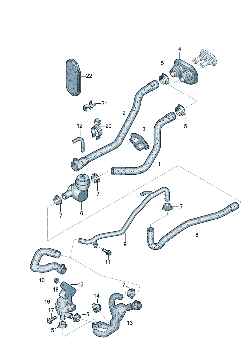 Coolant hoses for<br>heater  - Audi Q5/Sportback - aq5