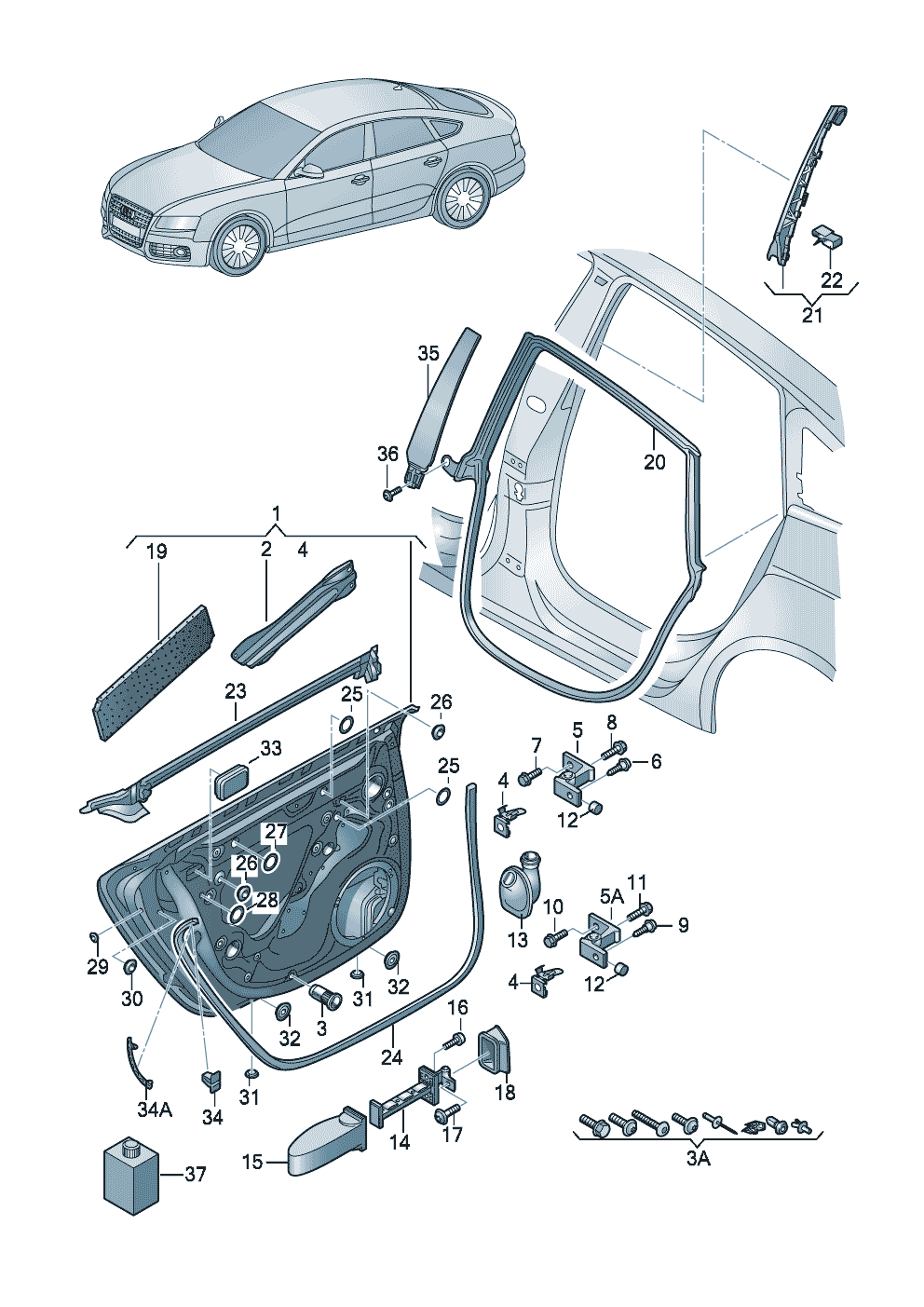 TürenTürdichtung hinten - Audi A5/S5 Coupe/Sportback - a5co