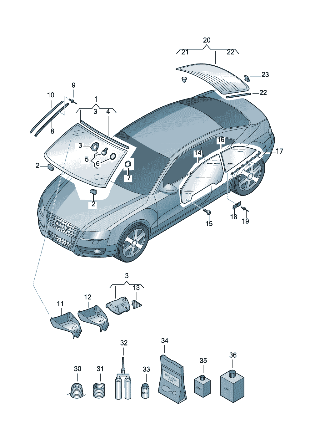 Wymiana okienkleje i uszczelniacze  - Audi RS5 Coupe/Sportback - rs5