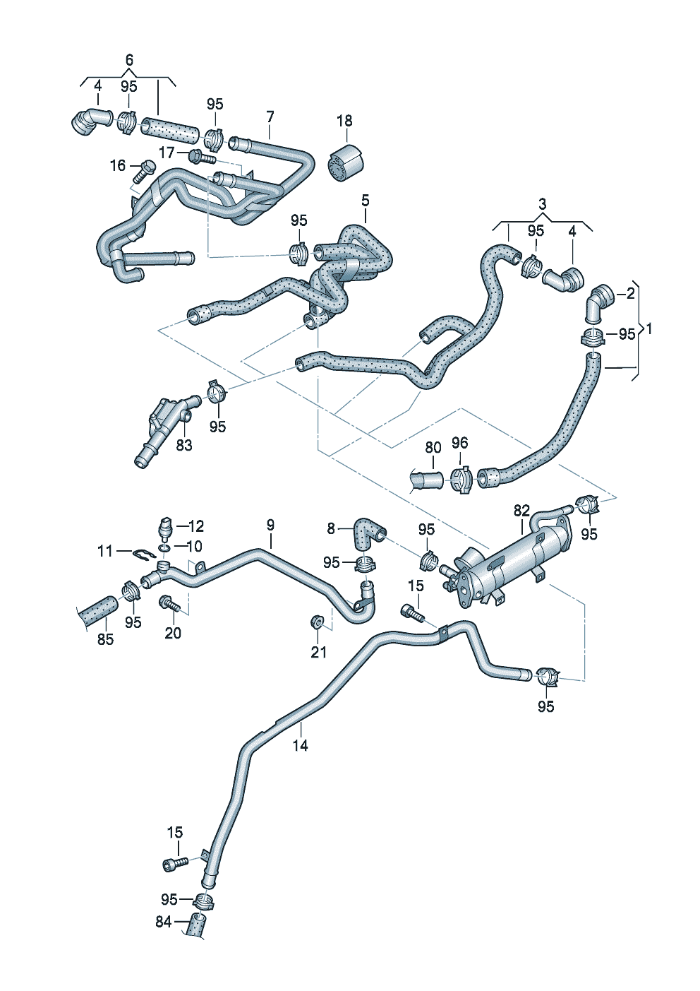 Układ chłodzenia silnika 2,0 l - Audi A3/S3/Sportb./Lim./qu. - a3