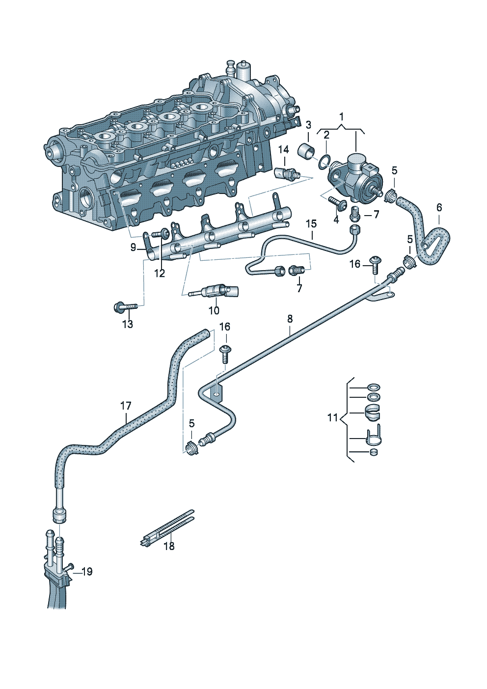 Pompa paliwarozdzielacz paliwaZawór wtryskujący 2,0 l - Audi A3/S3/Sportb./Lim./qu. - a3