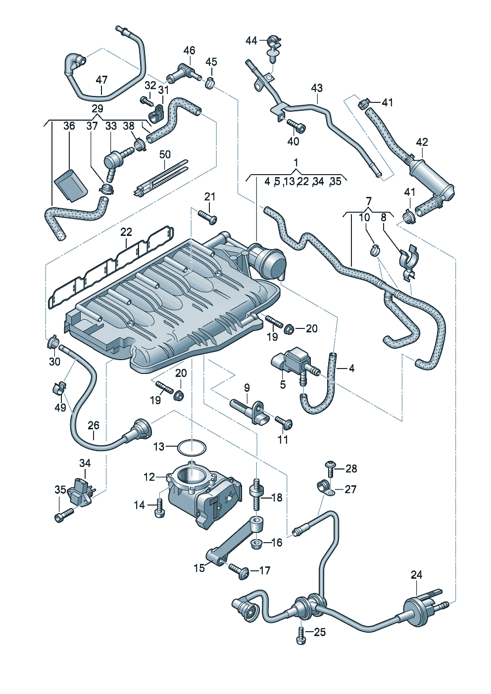 AnsauganlageUnterdruckanlage 2,0Ltr. - Audi A4/Avant - a4