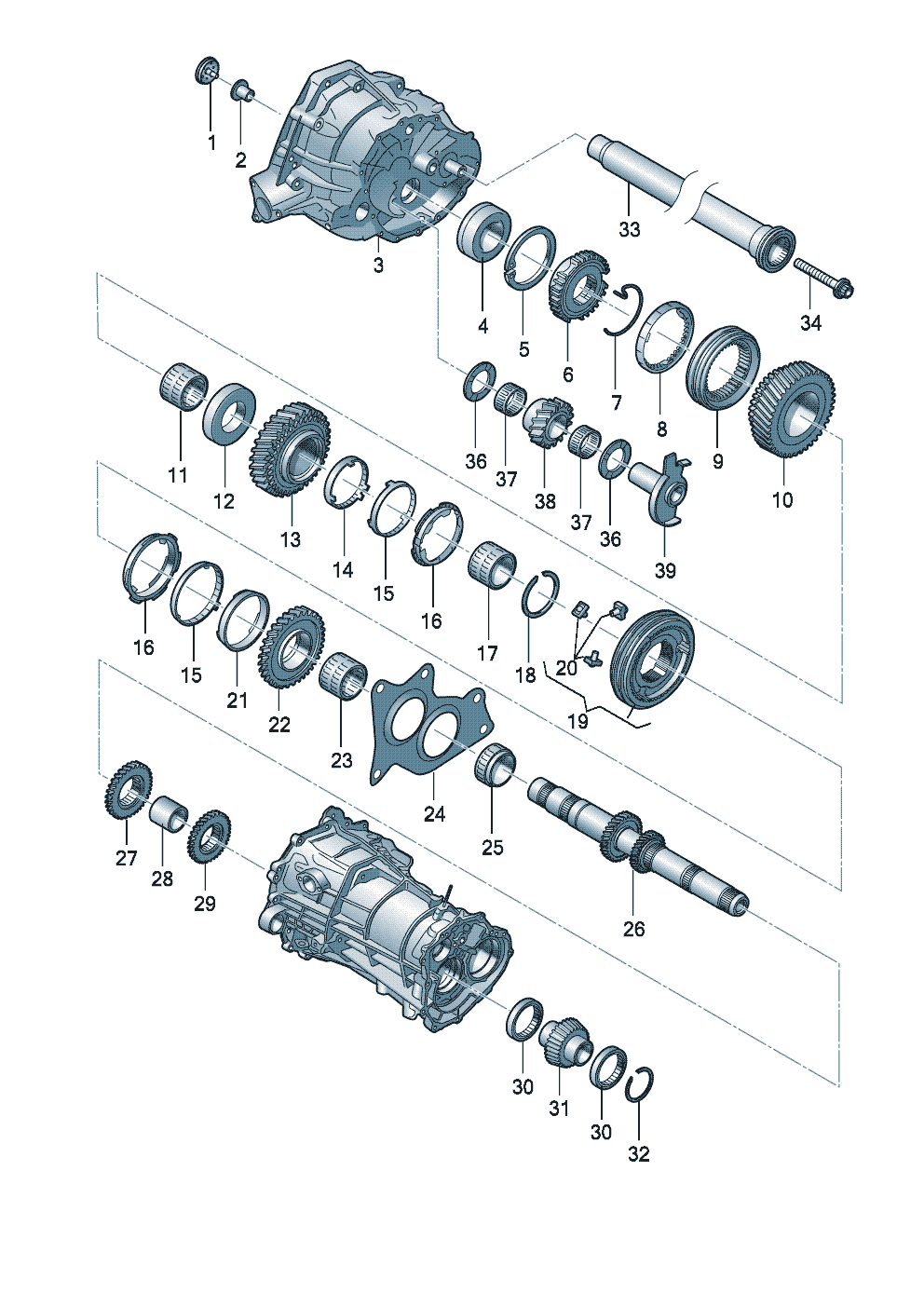 Arbre secondairearbres et pignonsp. boite mecanique 6 vit. 1,8-2,0l - Audi A5/S5 Cabriolet - a5ca