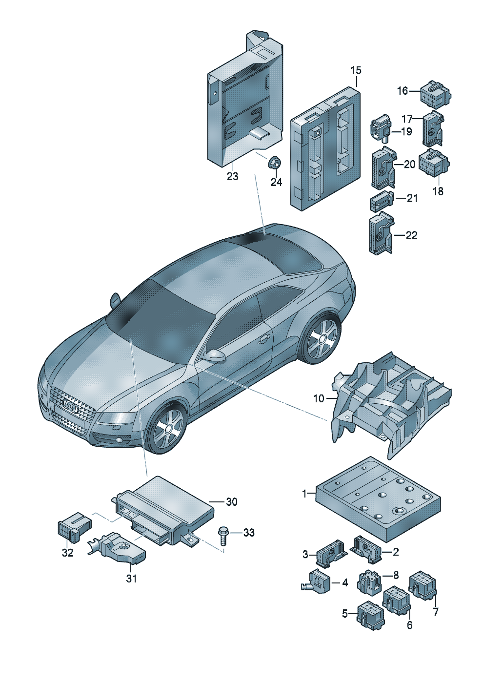 Разъём для плоских клемм  - Audi A5/S5 Coupe/Sportback - a5co