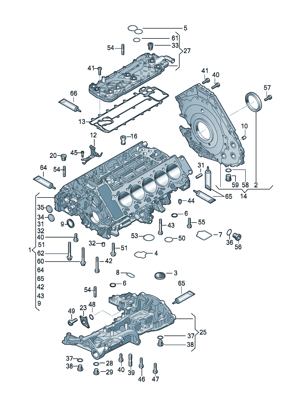 ÖlwanneDichtflanschZylinderkurbelgehäuse 5,2 Ltr. - Audi R8/Spyder - r8