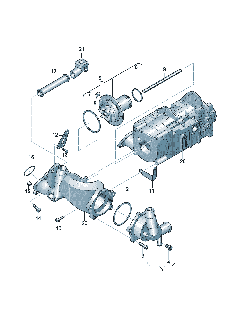 Coolant pump 5.2Ltr. - Audi R8/Spyder - r8