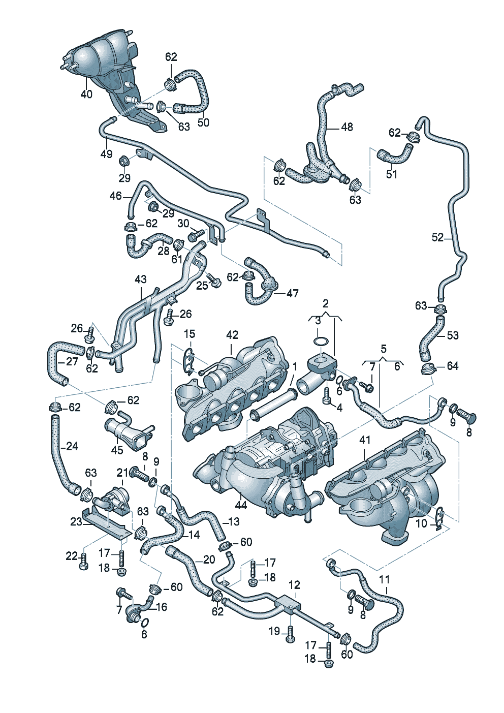 Soğutma sıvısı soğutEgzoz turboşarj 5,0Ltr. - Audi RS6RS6 plus/Avant qu. - rs6