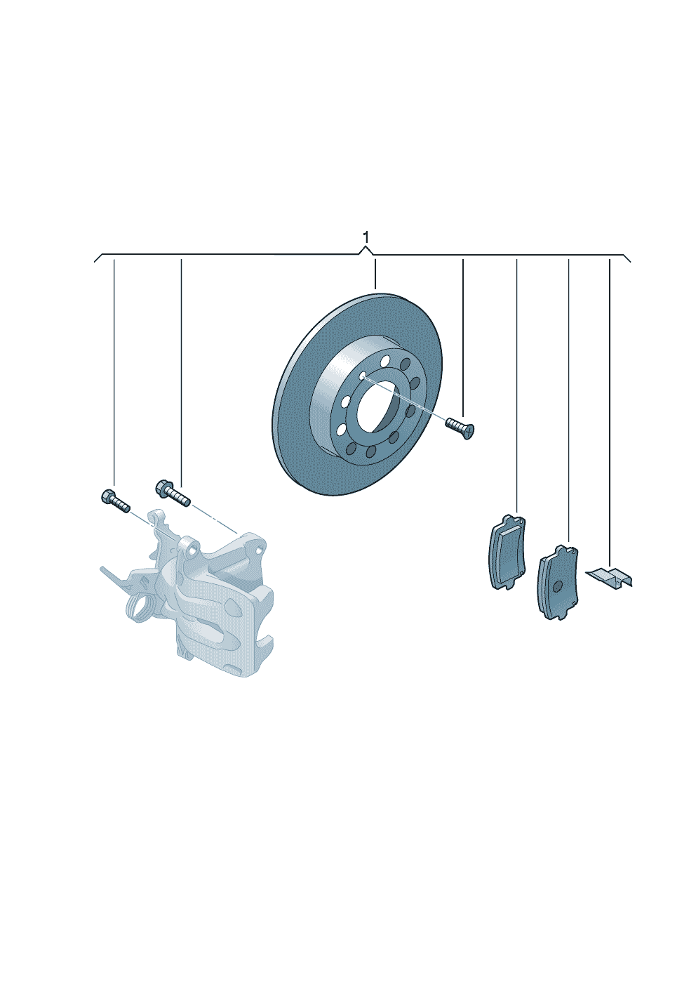 1 jeu de disques de frein avec<br>garnitures de frein ar - Audi A3/S3/Sportb./Lim./qu. - a3