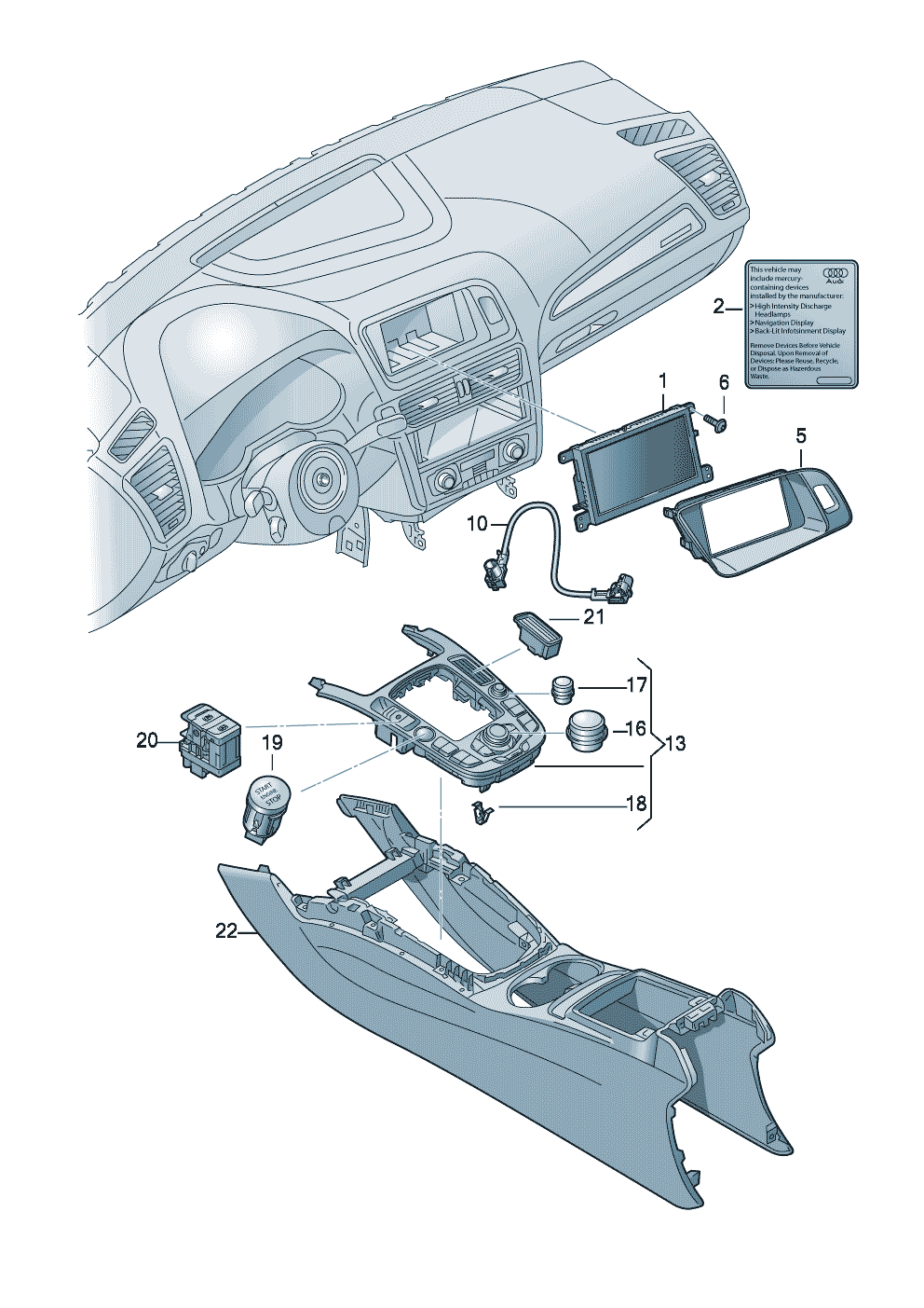 Individual partsControl panel  - Audi Q5/Sportback - aq5