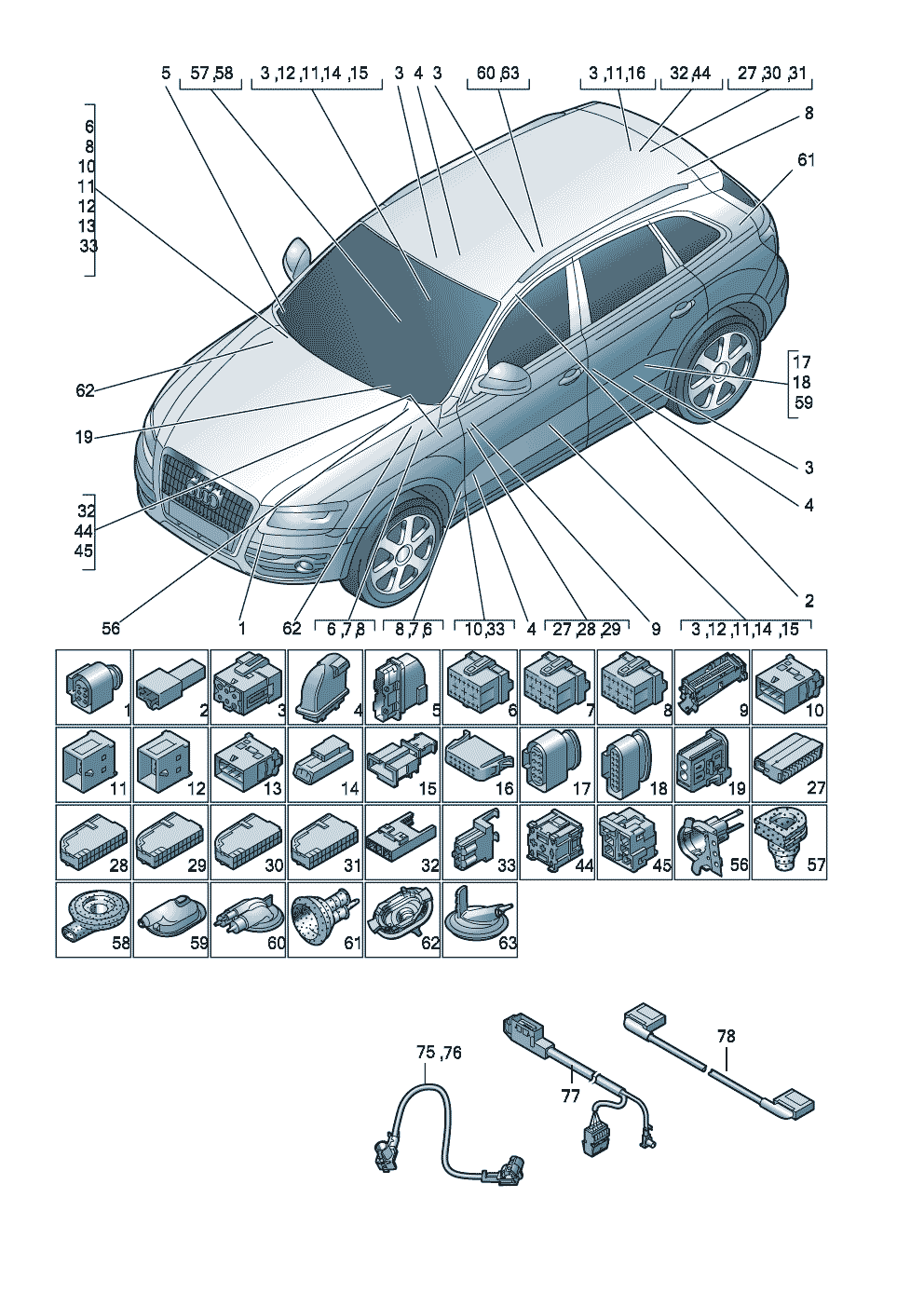 Fascio cavi adattatore(solo per riparazione)  - Audi Q5/Sportback - aq5