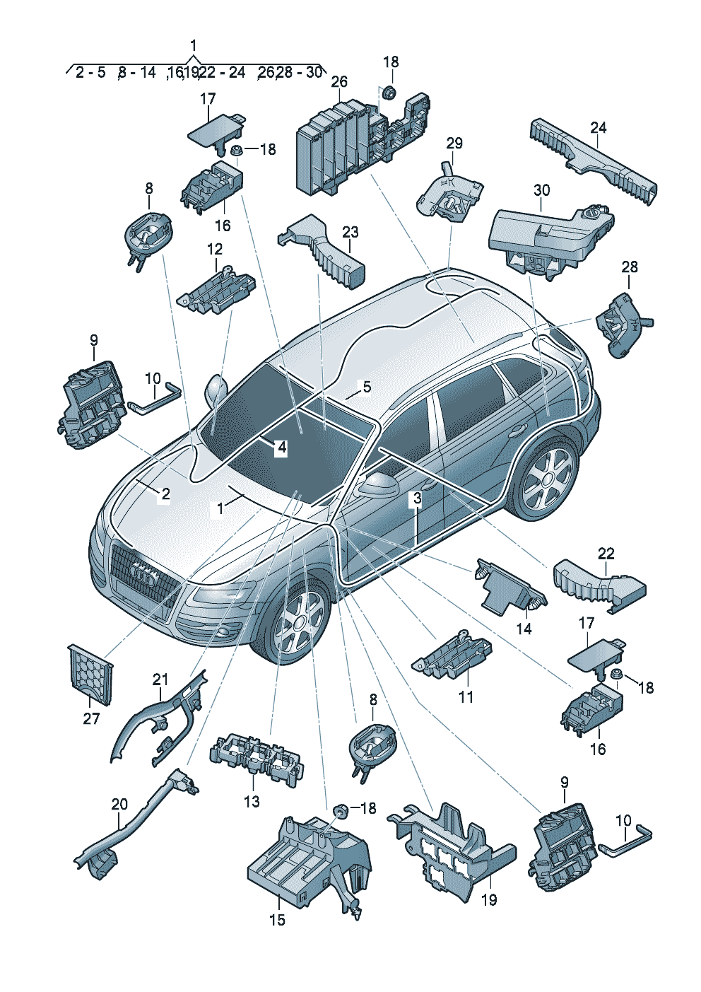 Pieces de fixation  - Audi Q5 - aq5c