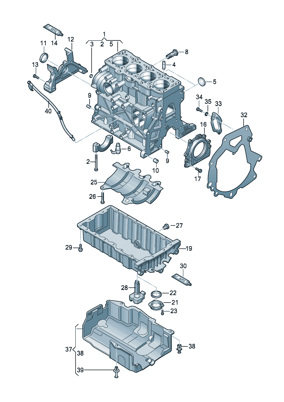 bloc-cylindrescarter dhuile 1,6l - Audi A3/S3/Sportb./Lim./qu. - a3