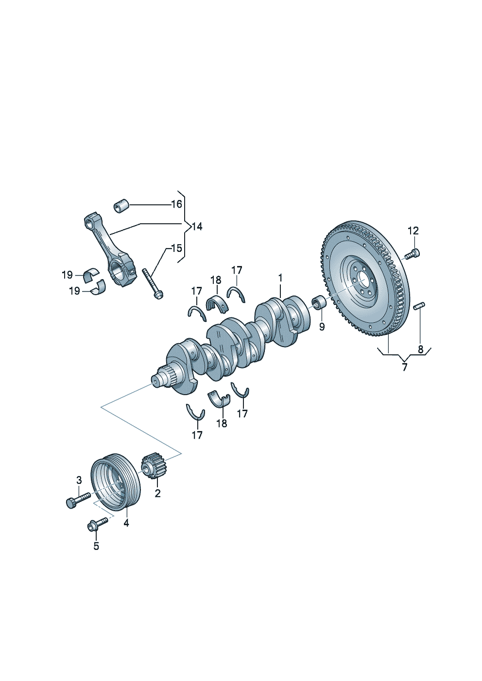 Crankshaftconrodbearings           See parts bulletin: 1.4ltr.<br> (1-87) - Audi A3/S3/Sportb./Lim./qu. - a3