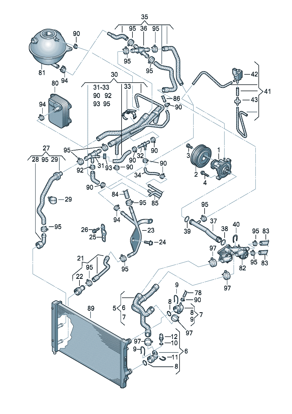 KühlmittelpumpeKühlmittelkühlung 1,2Ltr. - Audi A3/S3/Sportb./Lim./qu. - a3