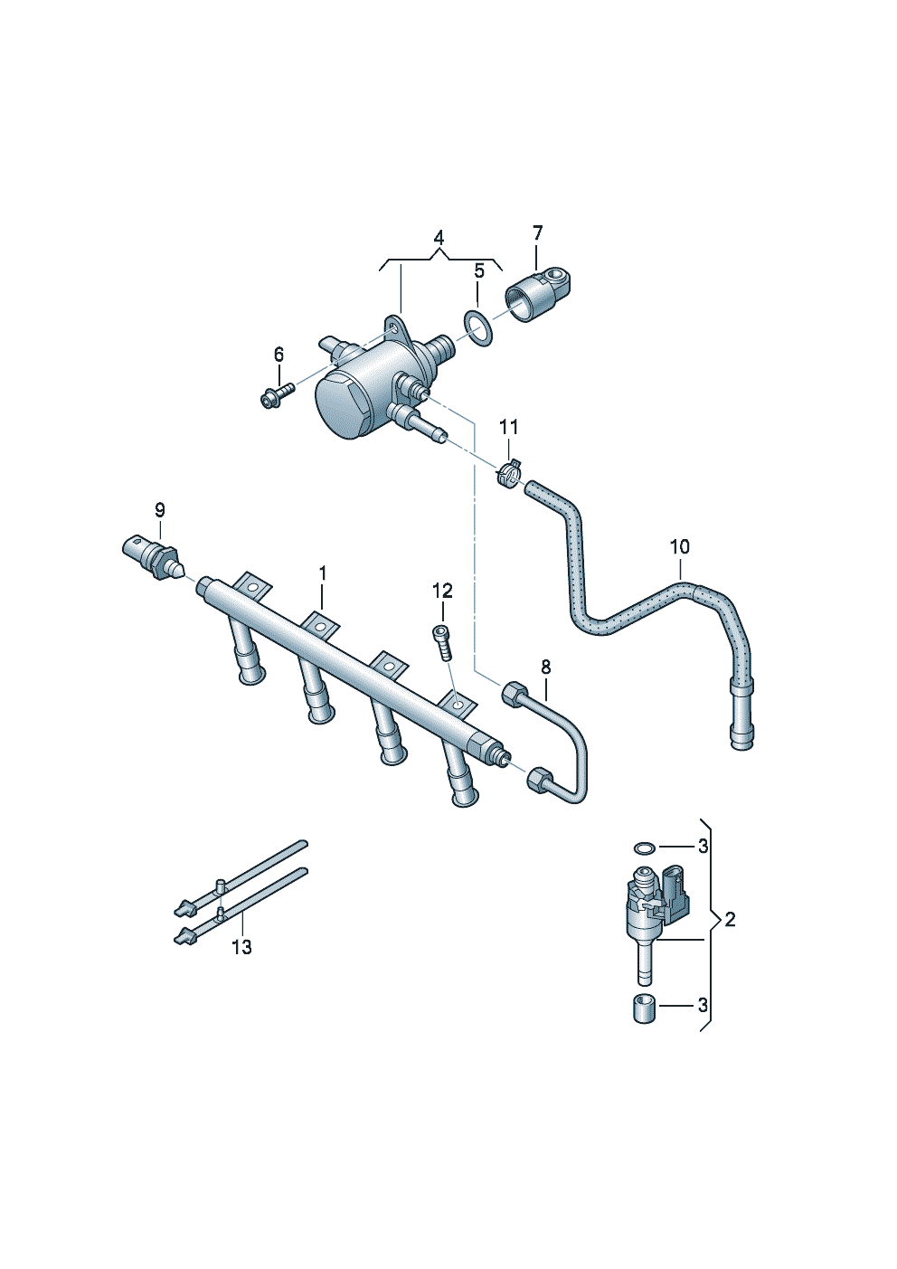 Fuel pumpFuel railInjection valve 1.2 Ltr. - Audi A3/S3/Sportb./Lim./qu. - a3