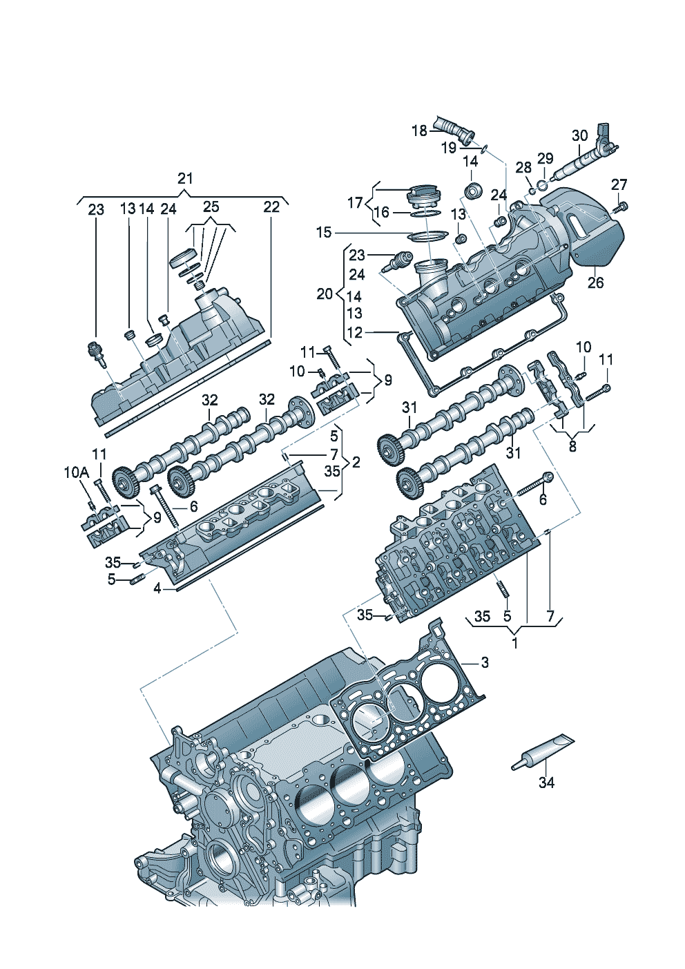 Cylinder headcylinder head cover 3.0Ltr. - Audi Q7 - aq7