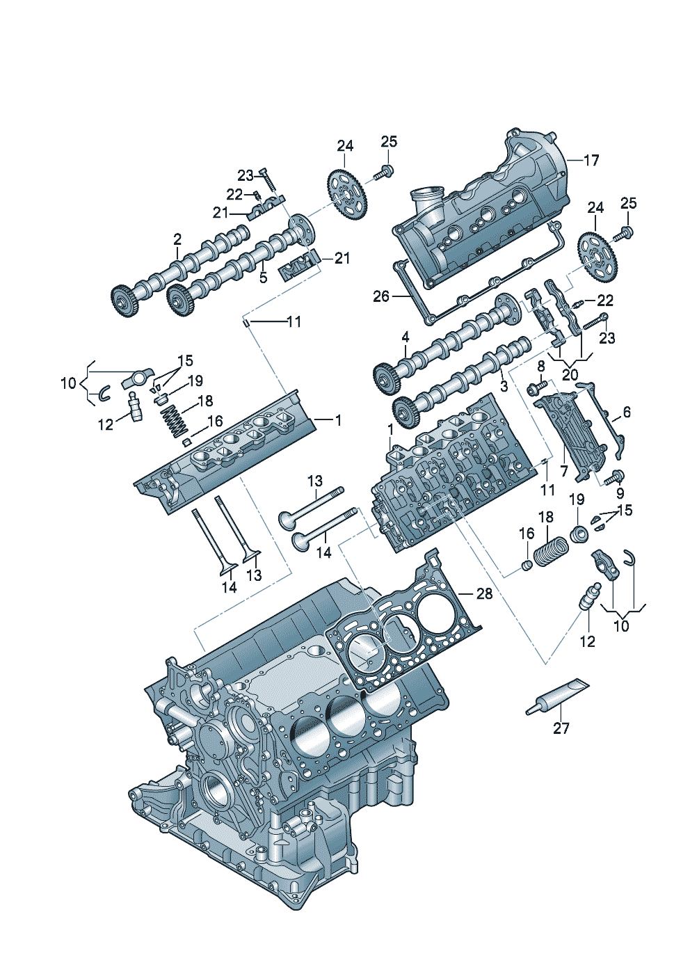 camshaft, valves 3.0Ltr.<br> 155/176KW - Audi Q7 - aq7