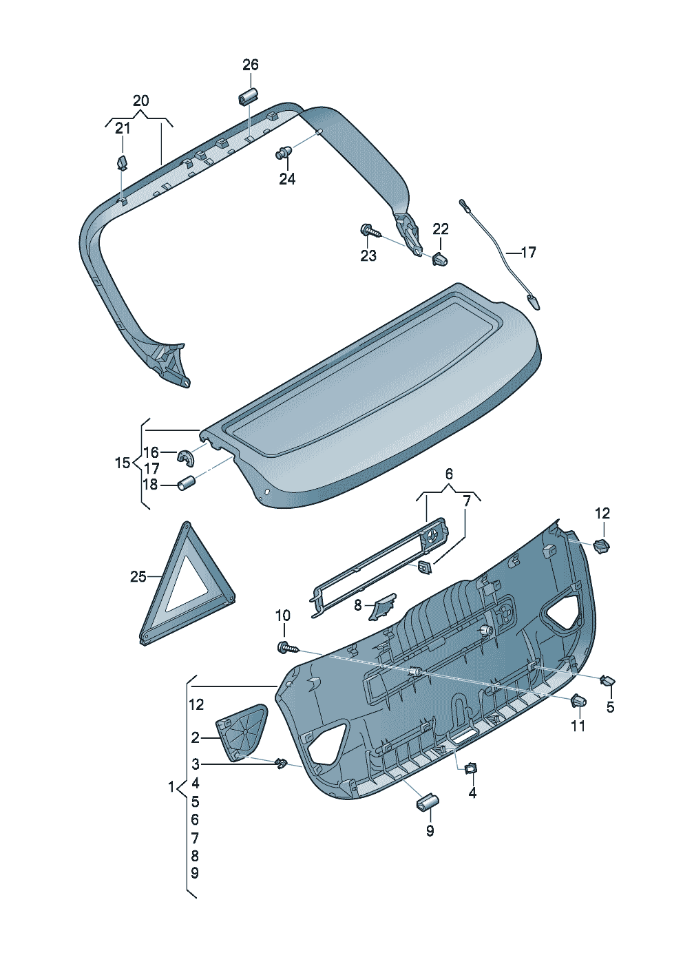 Bagaj kapağı kaplaması PR-K8G - Audi A3/S3/Sportb./Lim./qu. - a3