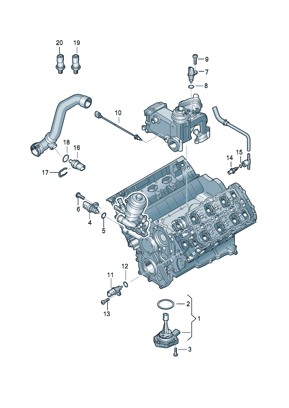 contact. et transmett. moteur 6 cylindres - Audi A8/S8 quattro - a8q