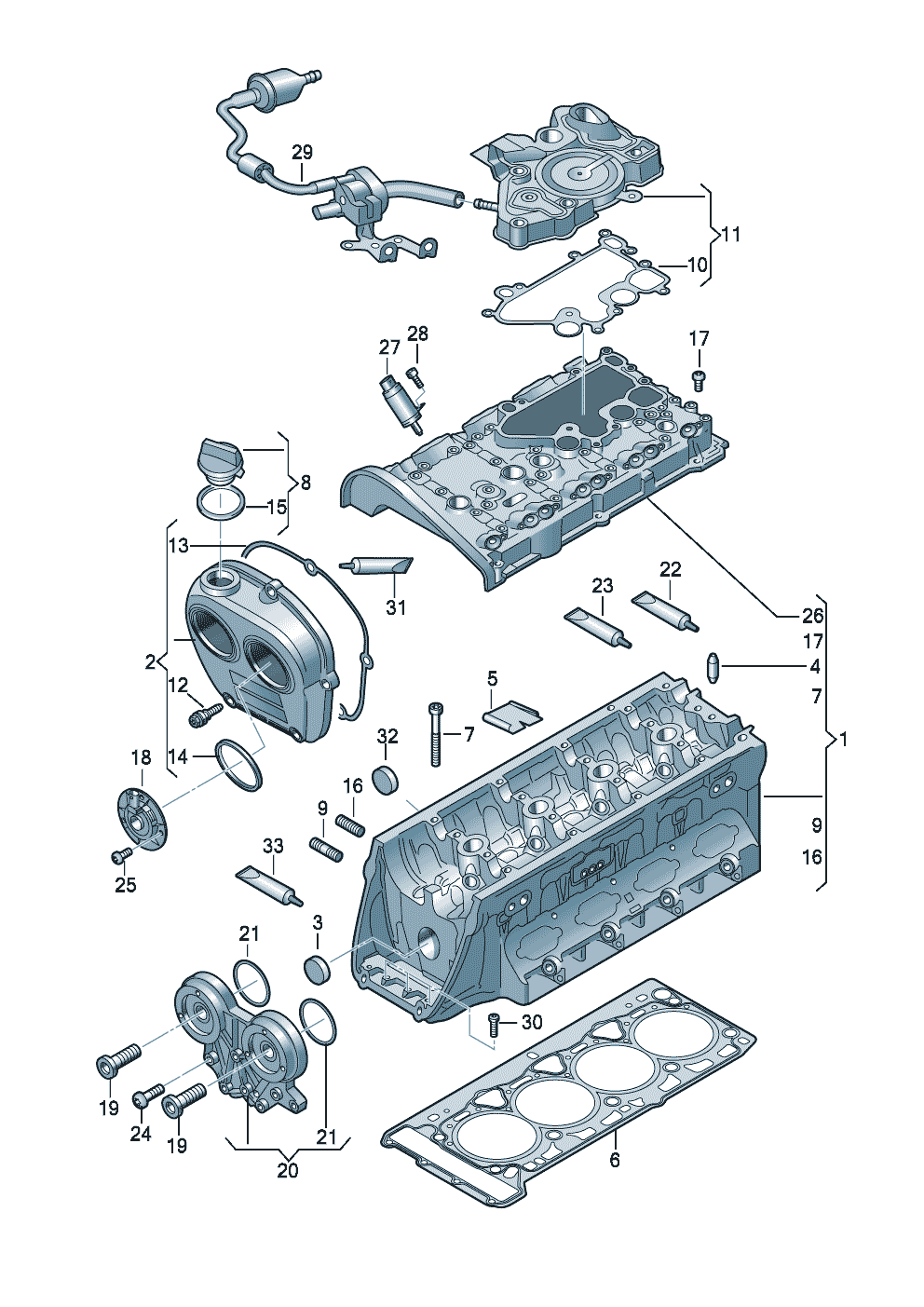 Cylinder head 1.8ltr. - Audi A3/S3/Sportb./Lim./qu. - a3