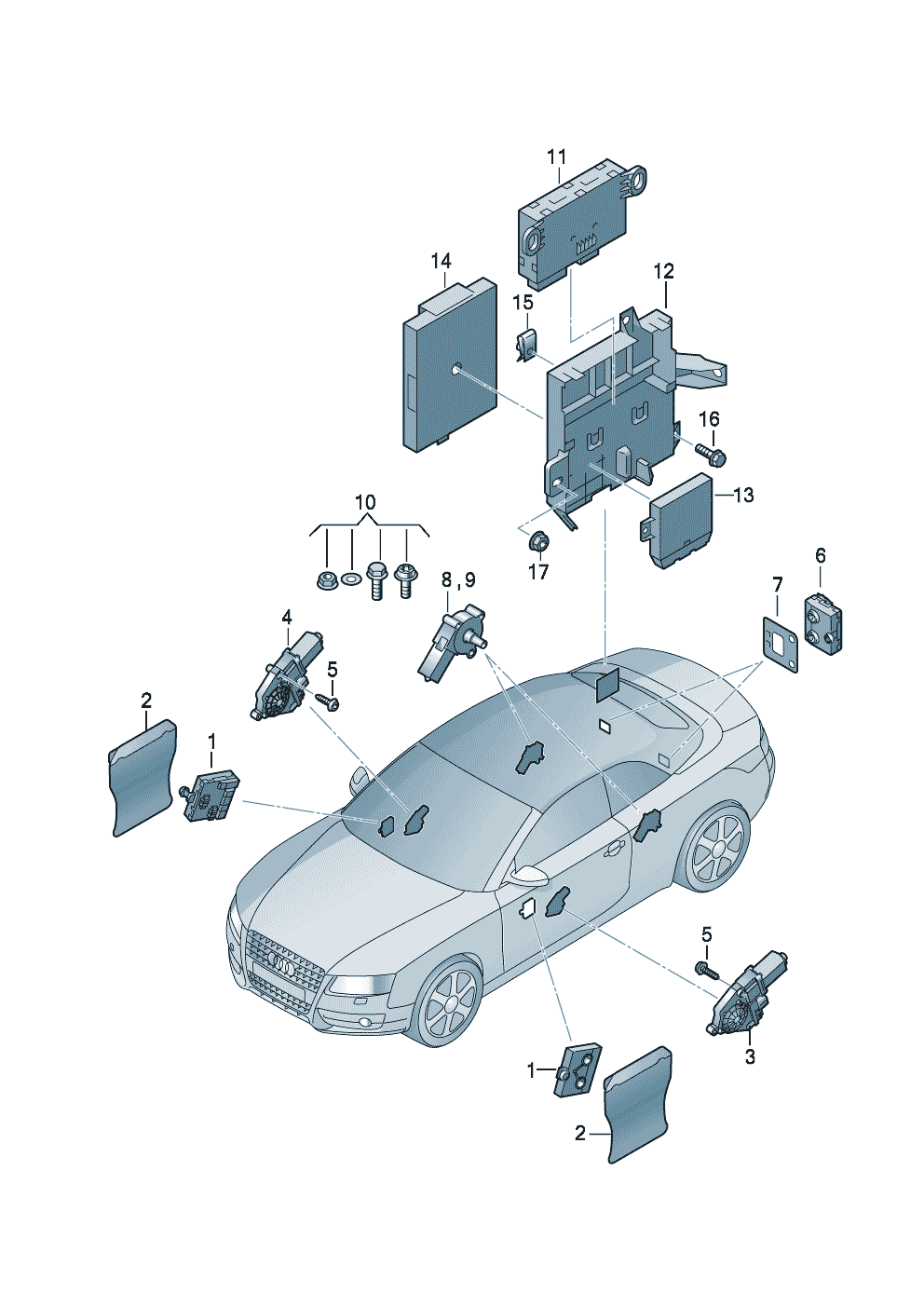 Control unit for<br>convertible roof controls  - Audi RS5 Cabriolet qu. - rs5c