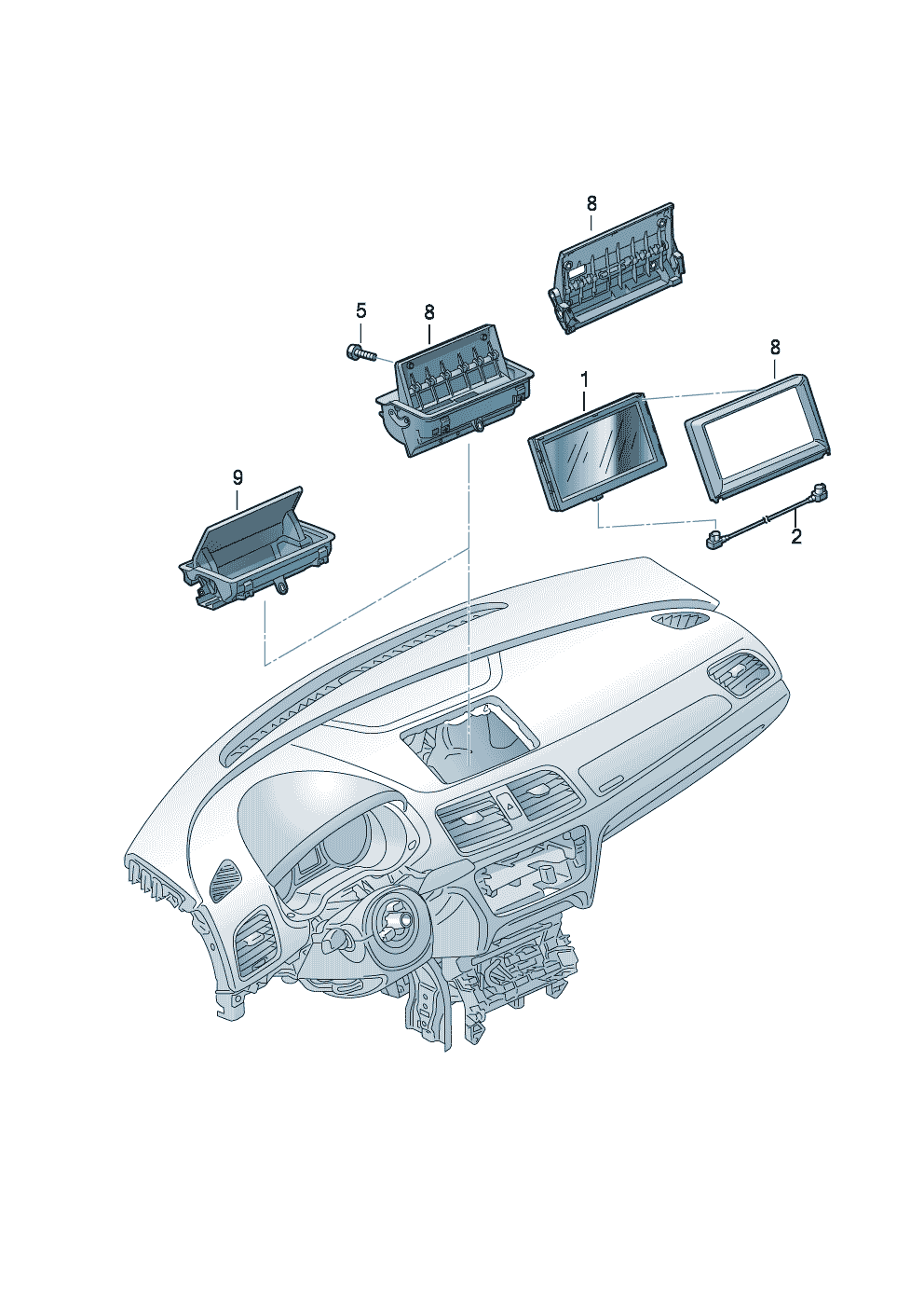Unita di visualizzazioneper multimediainterface MMIe                    per radio:  RMC - Audi Q3/Sportback - aq3