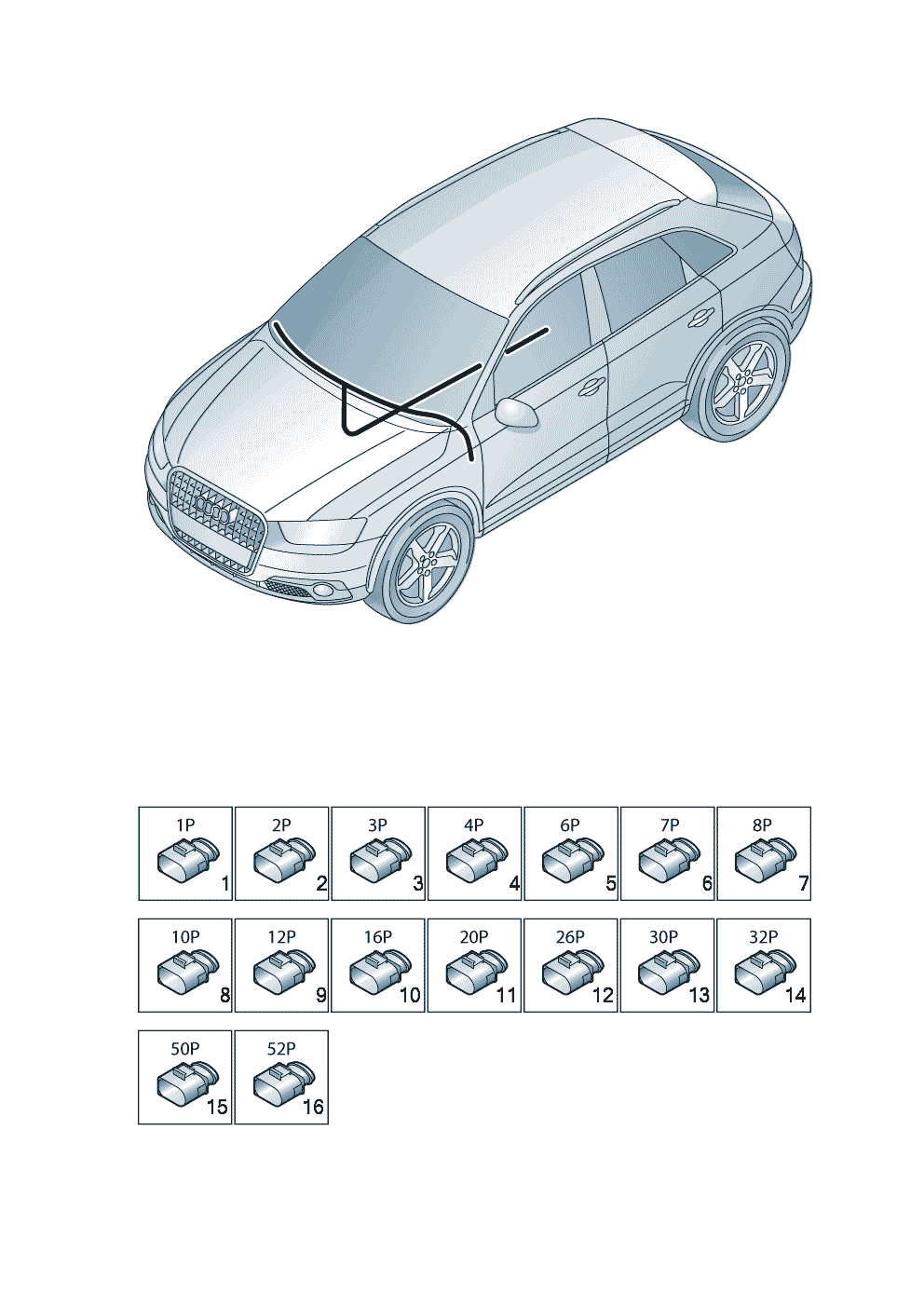 Scatola connettore a 100 poli - Audi Q3/Sportback - aq3