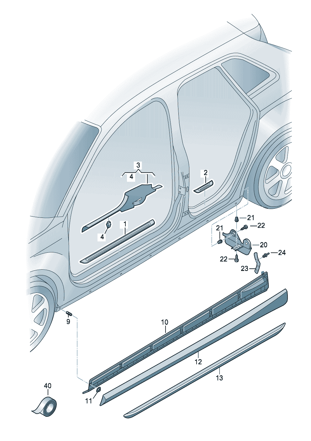 Basamak çıtasıMarşpiye kaplamasıTekerlek spoyleriJant kapağı  - Audi A3/S3/Sportb./Lim./qu. - a3