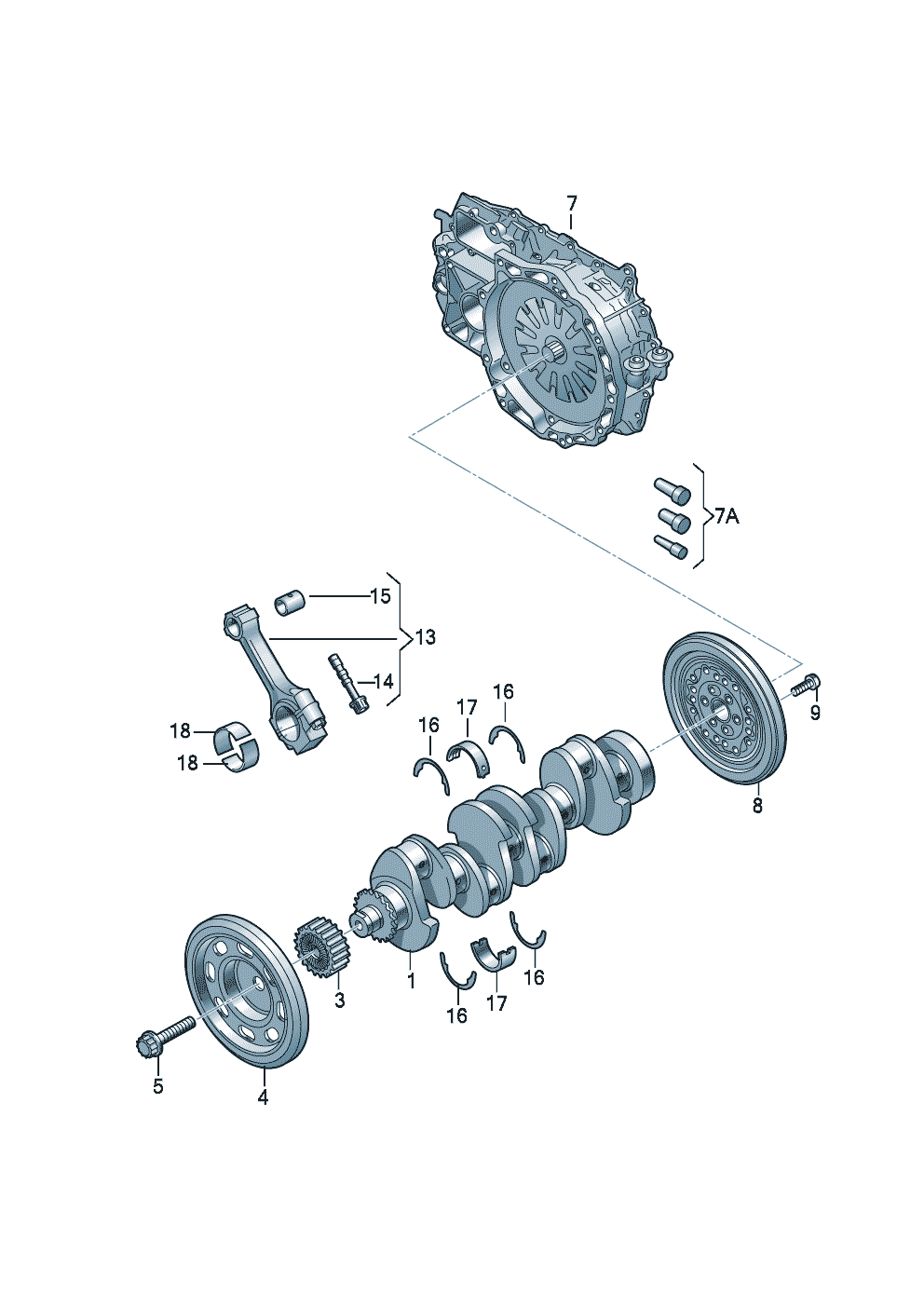 Crankshaftconrodbearings           See parts bulletin: 1.4ltr.<br> (1-87) - Audi A3/S3/Sportb./Lim./qu. - a3