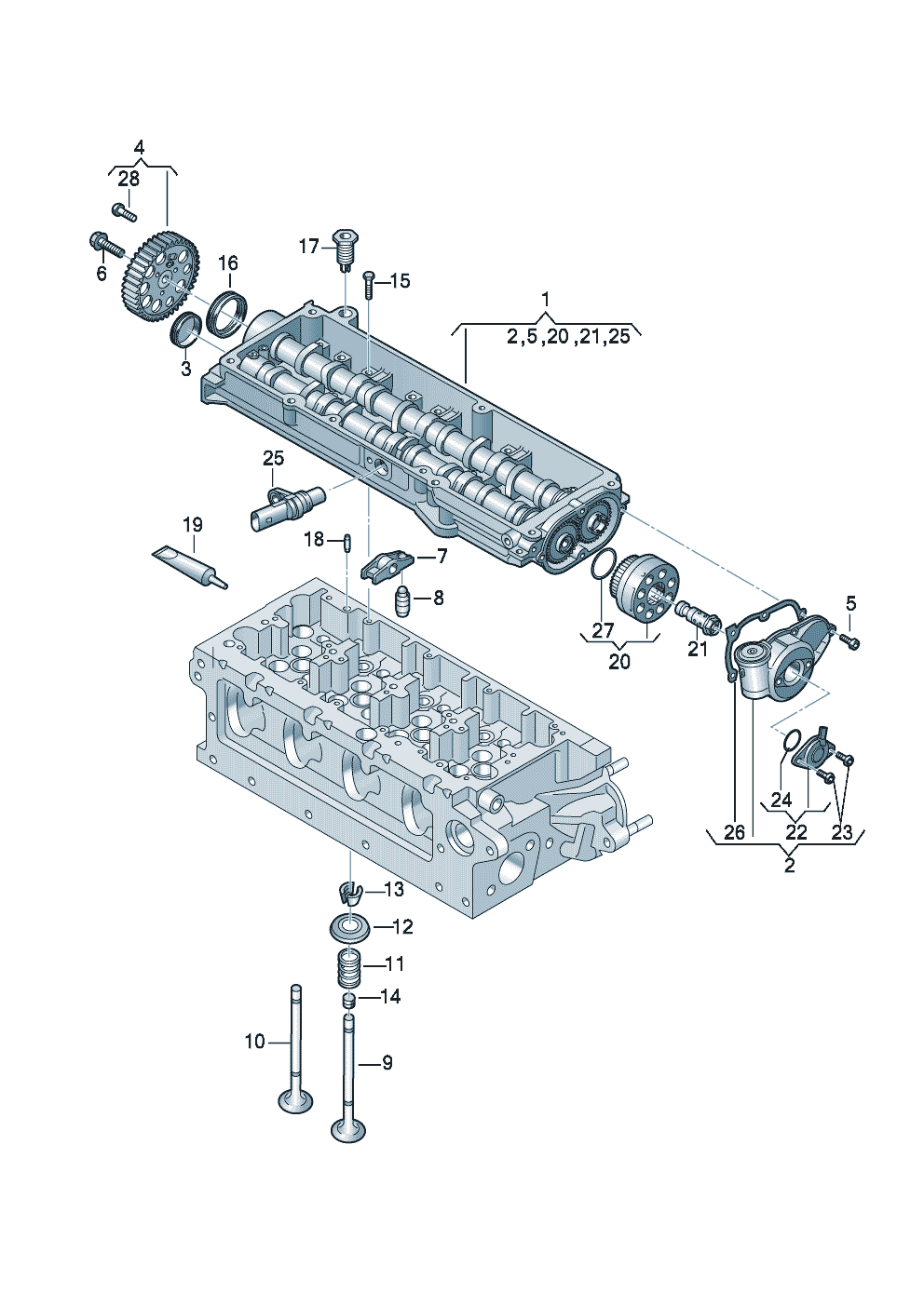 Camshaft moduleInlet/outlet valve 1.6ltr. - Audi A3/S3/Sportb./Lim./qu. - a3