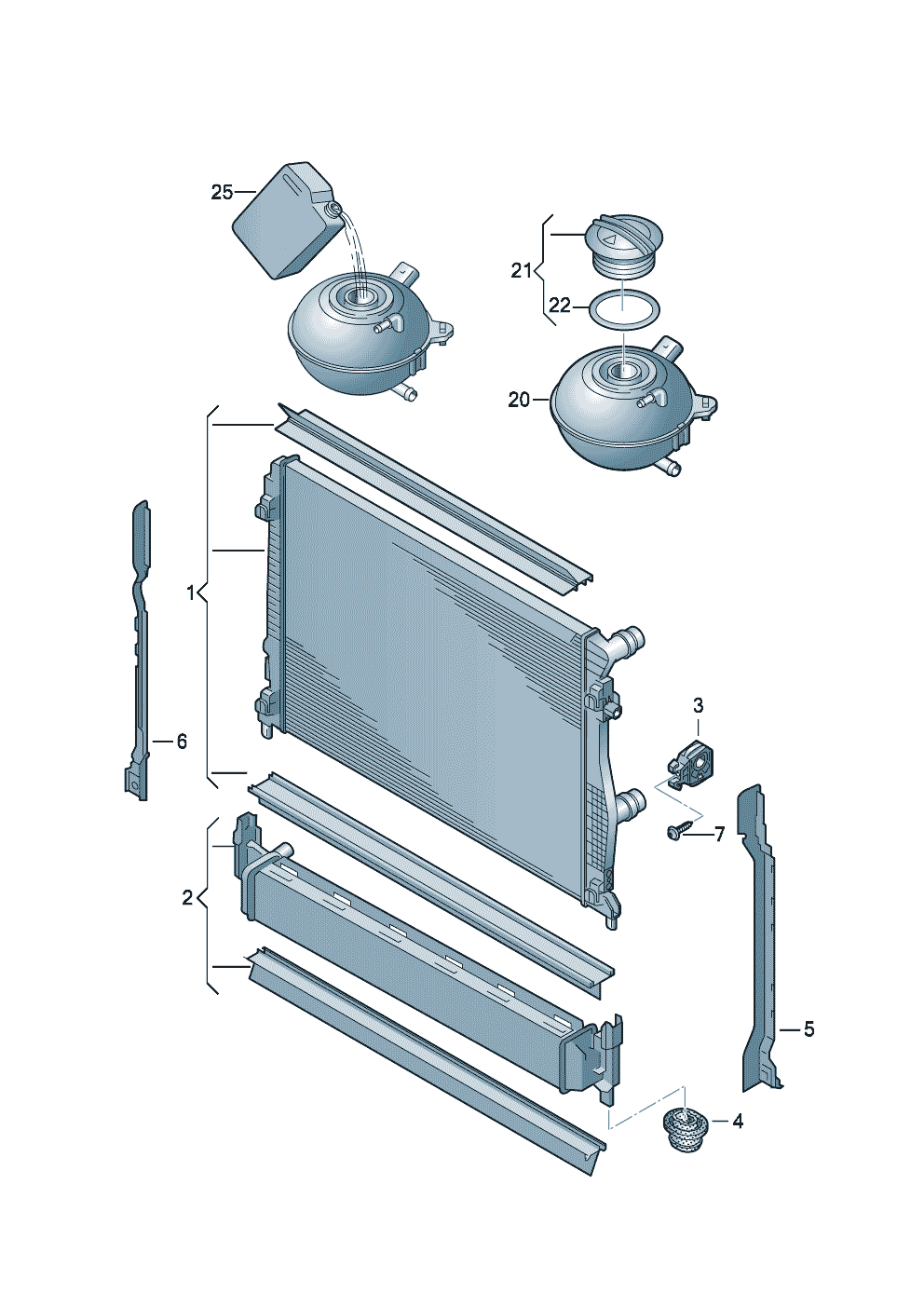 Kühler für KühlmittelZusatzkühler für KühlmittelAusgleichsbehälter 1,2Ltr. - Audi A3/S3/Sportb./Lim./qu. - a3