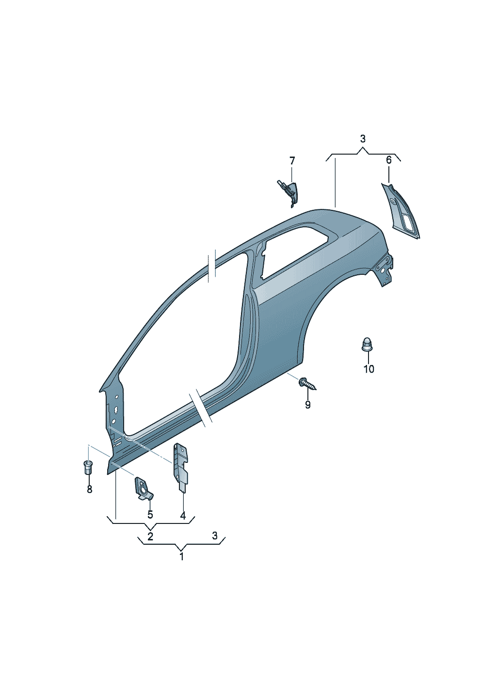 rama sciany bocznejFragment ściany bocznej zewnatrz - Audi A3/S3/Sportb./Lim./qu. - a3