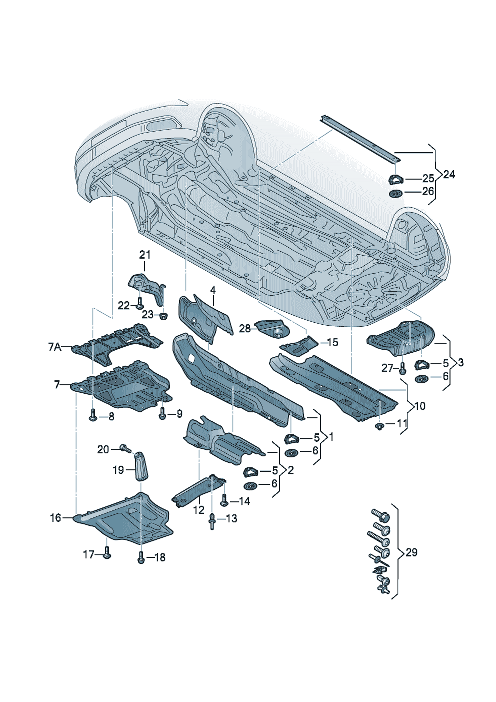 Underbody trimNoise insulationHeat shield  - Audi A3/S3/Sportb./Lim./qu. - a3