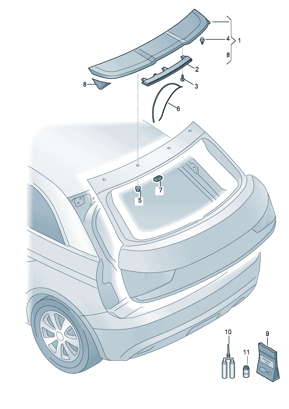 Cпойлер крышки багаж. отсека  - Audi A3/S3/Sportb./Lim./qu. - a3