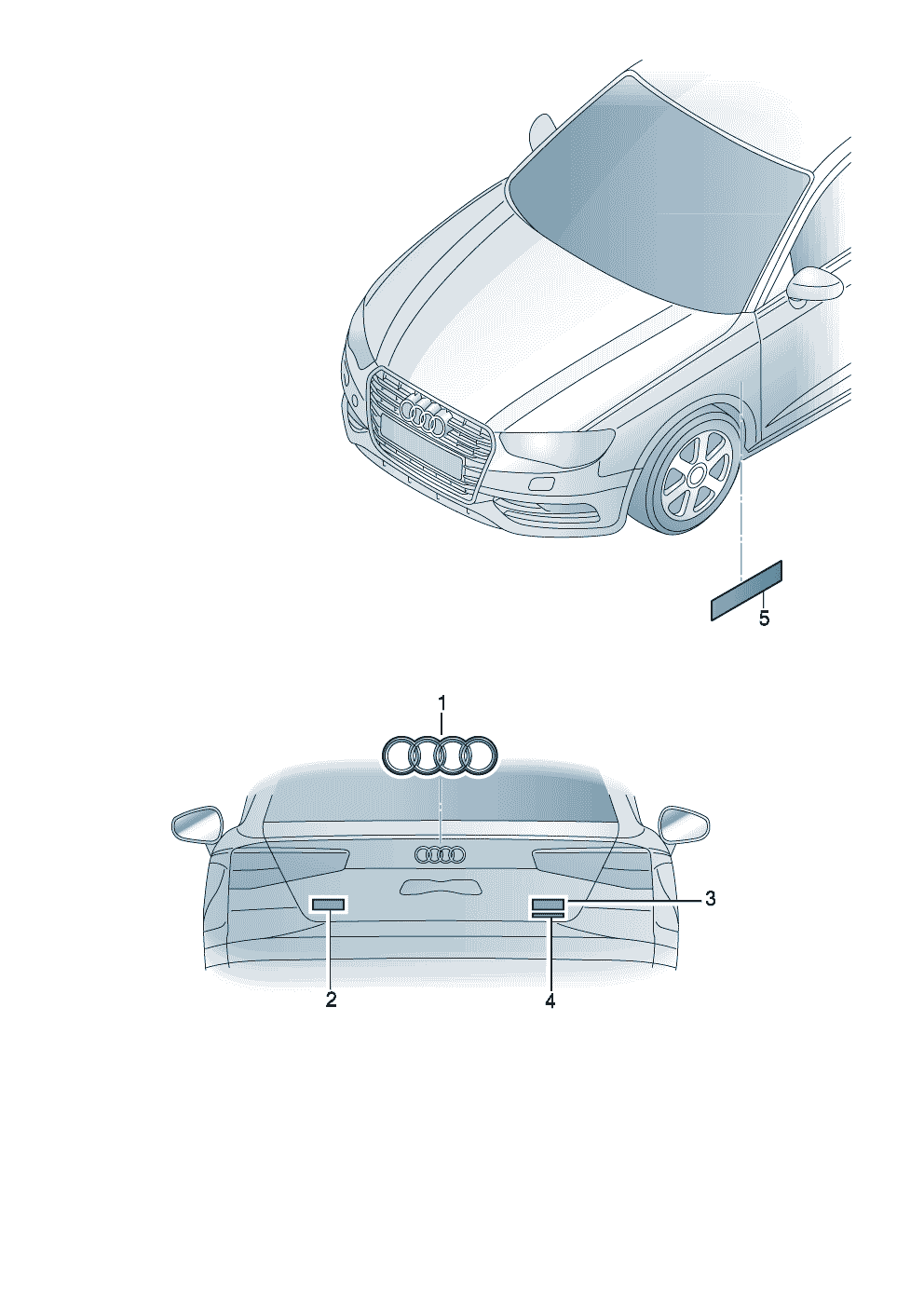 inscriptions/lettering rear - Audi RS7 Sportback - rs7