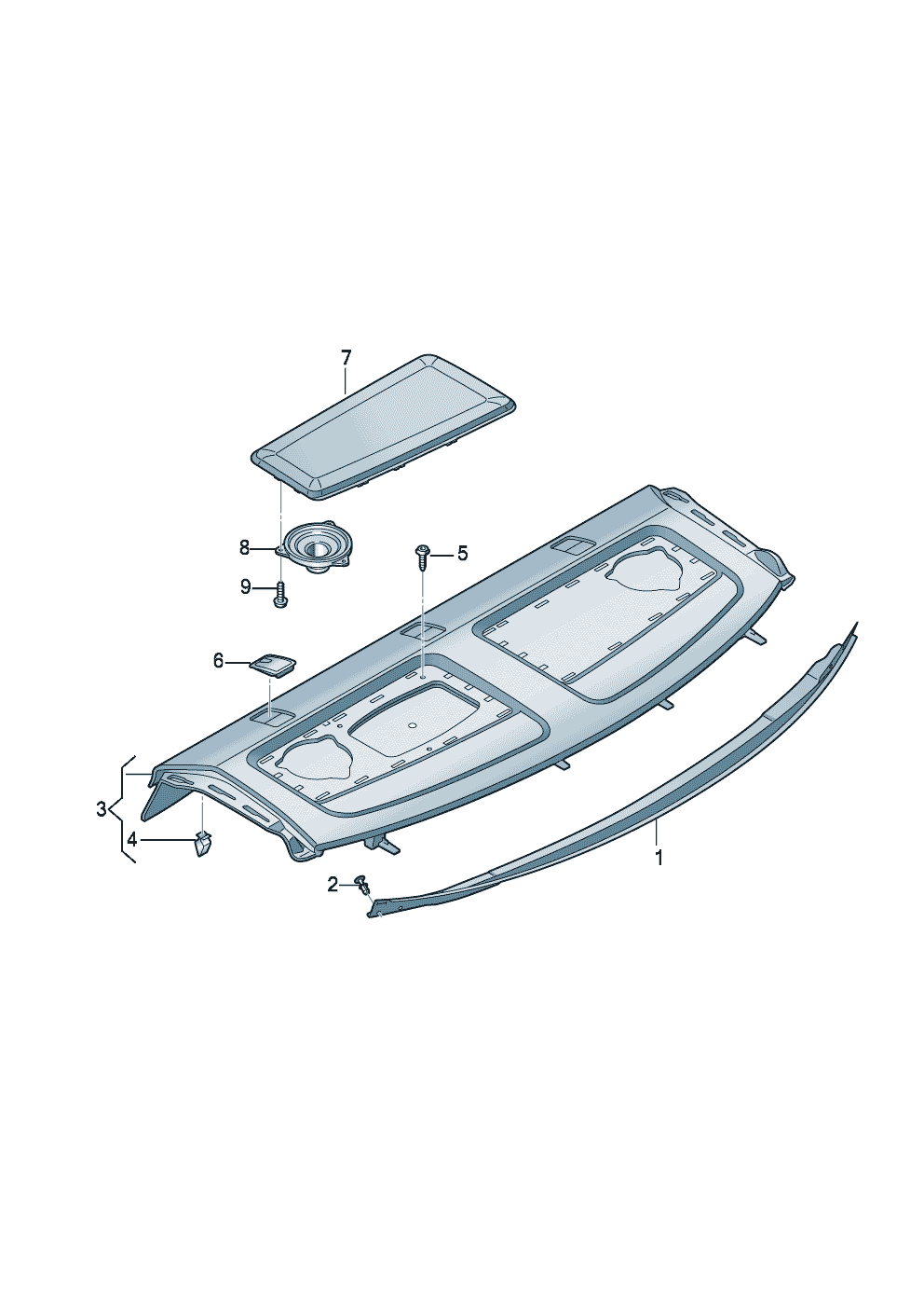 Trim for rear shelf<br>panel  - Audi A3/S3/Sportb./Lim./qu. - a3