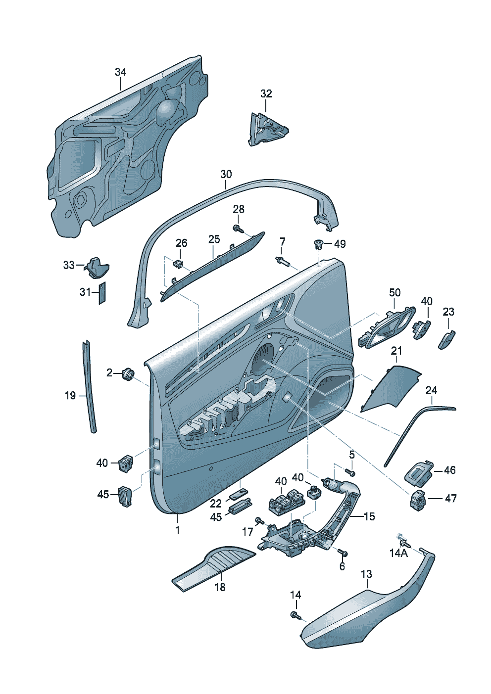 pieces detailGarniture de porte  - Audi A3/S3/Sportb./Lim./qu. - a3