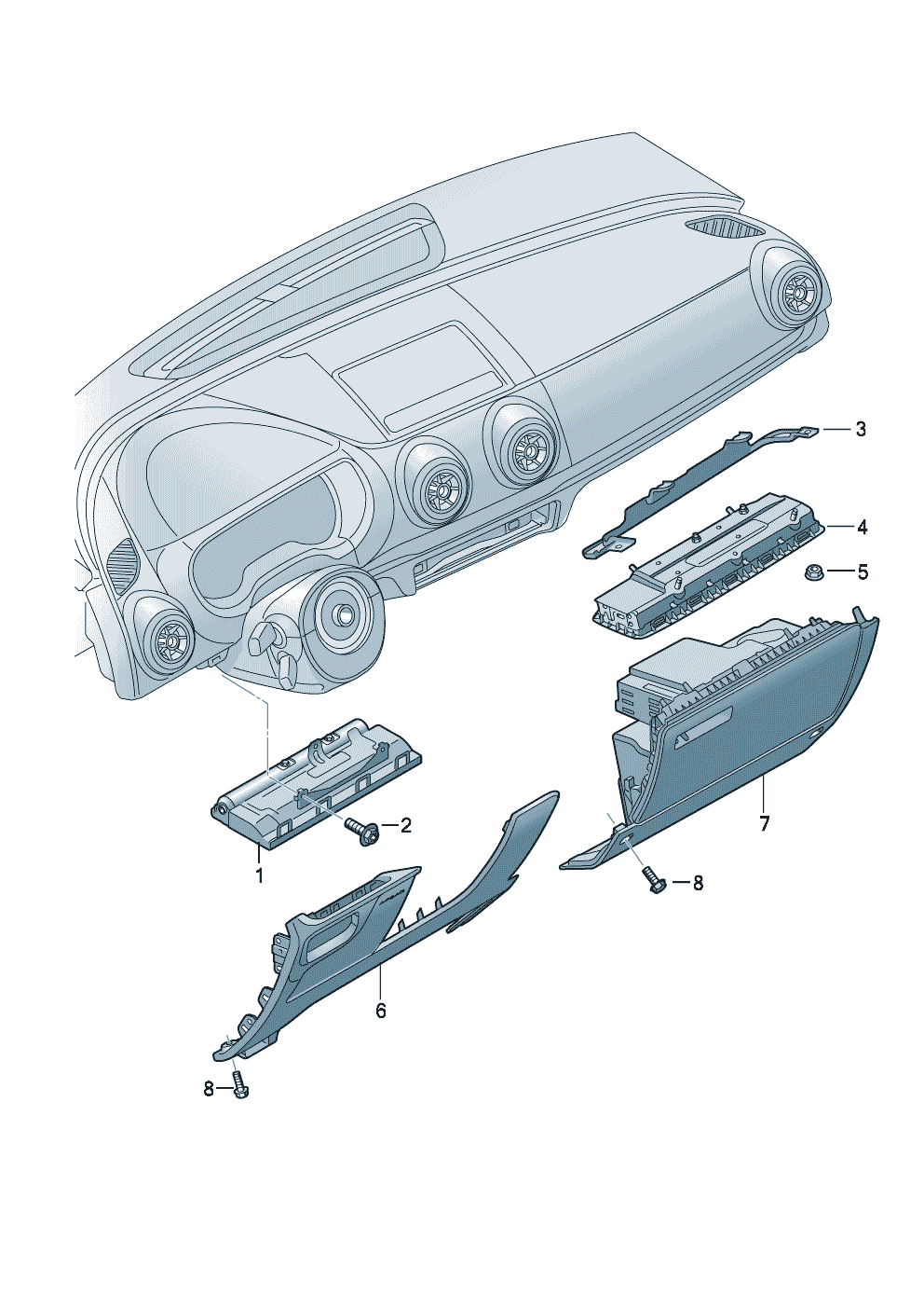 Knie-airbageenheid  - Audi A3/S3/Sportb./Lim./qu. - a3