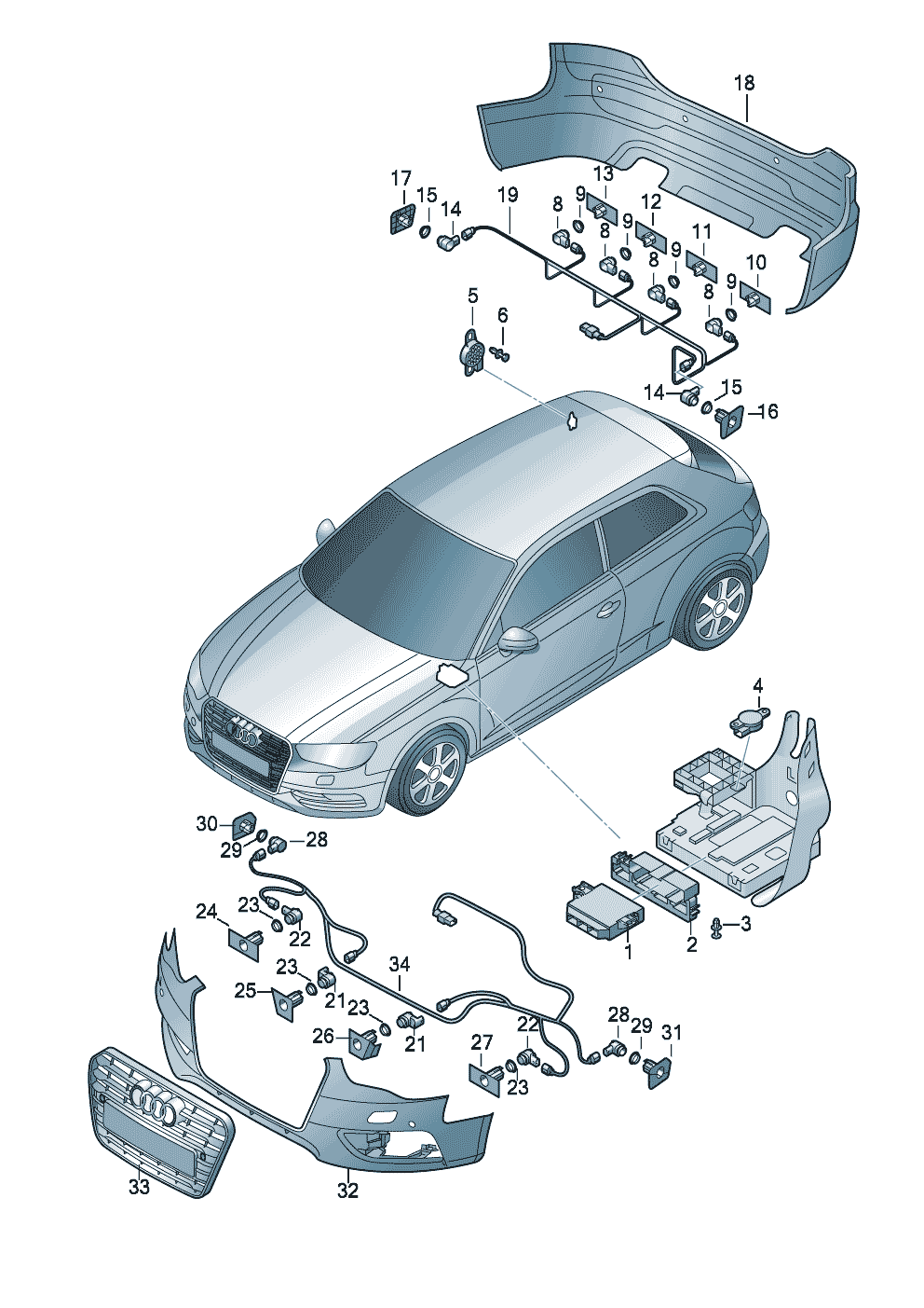 Sensore ant. - Audi A3/S3/Sportb./Lim./qu. - a3