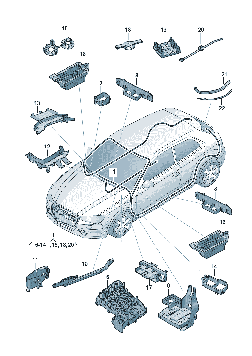 Individual parts<br>                         area:<br> D - 03.11.2014>> Rear lidleft a. right - Audi A3/S3/Sportb./Lim./qu. - a3