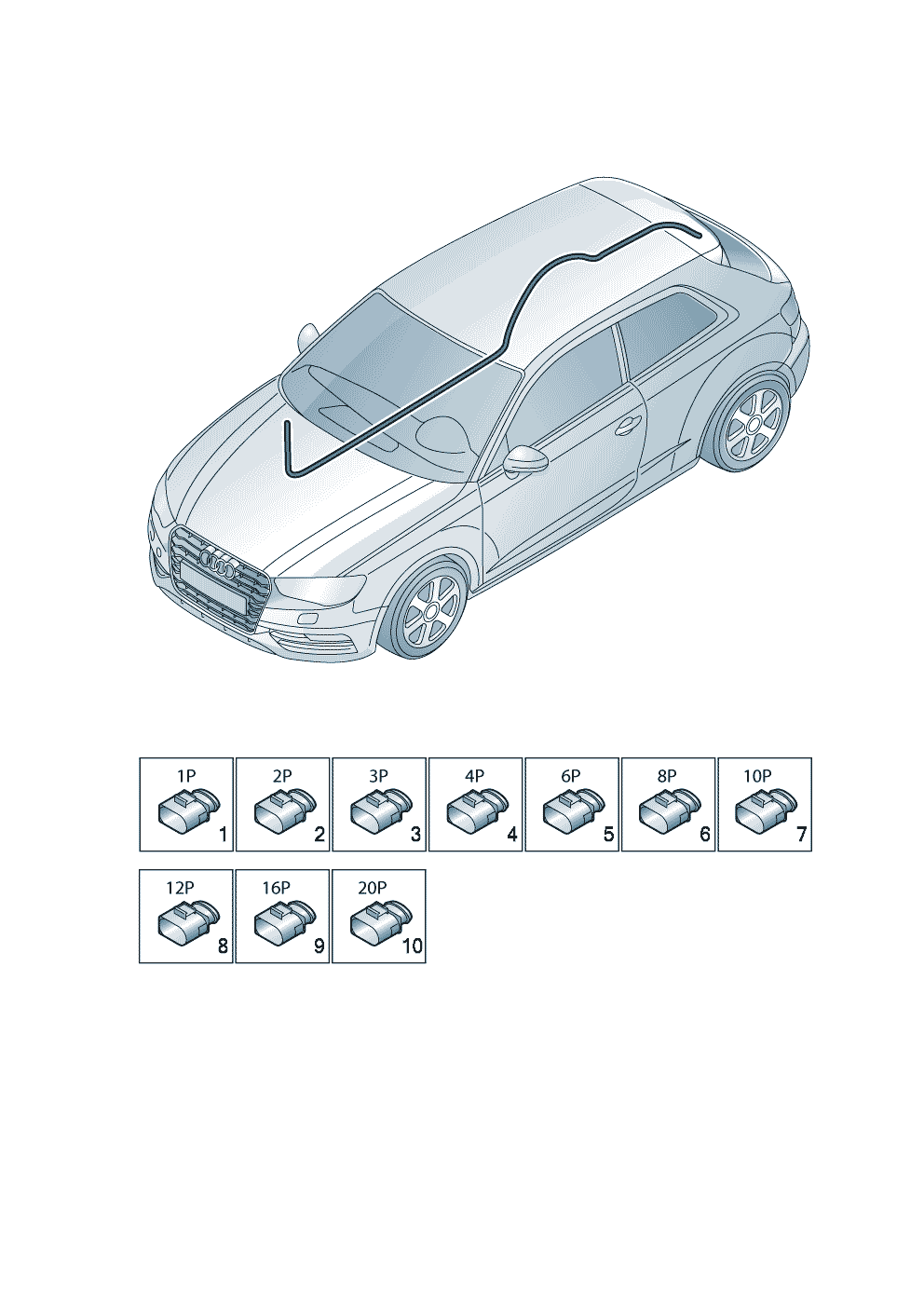 Caja de enchufe 20 polos - Audi A3/S3/Sportb./Lim./qu. - a3