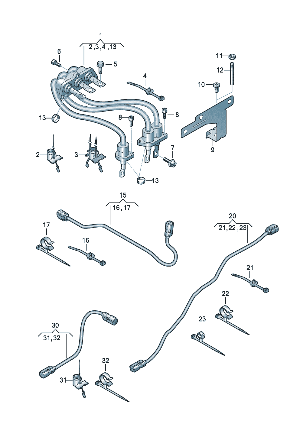 Przewód wysokowoltowy do<br>urządzenia do ładowania  - Audi A3/S3/Sportb./Lim./qu. - a3