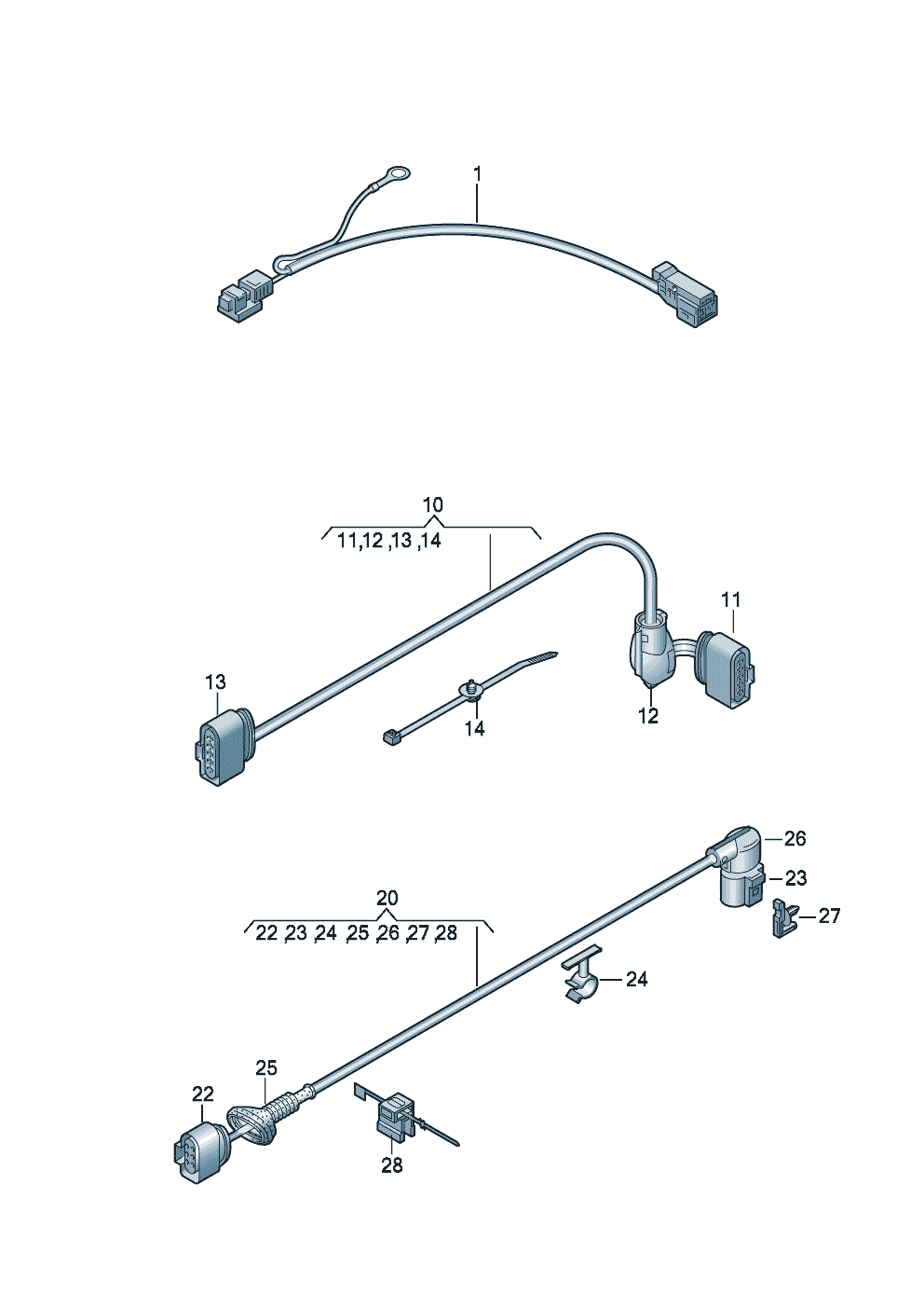 Жгут проводов для вакуумного<br>насоса  - Audi A3/S3/Sportb./Lim./qu. - a3