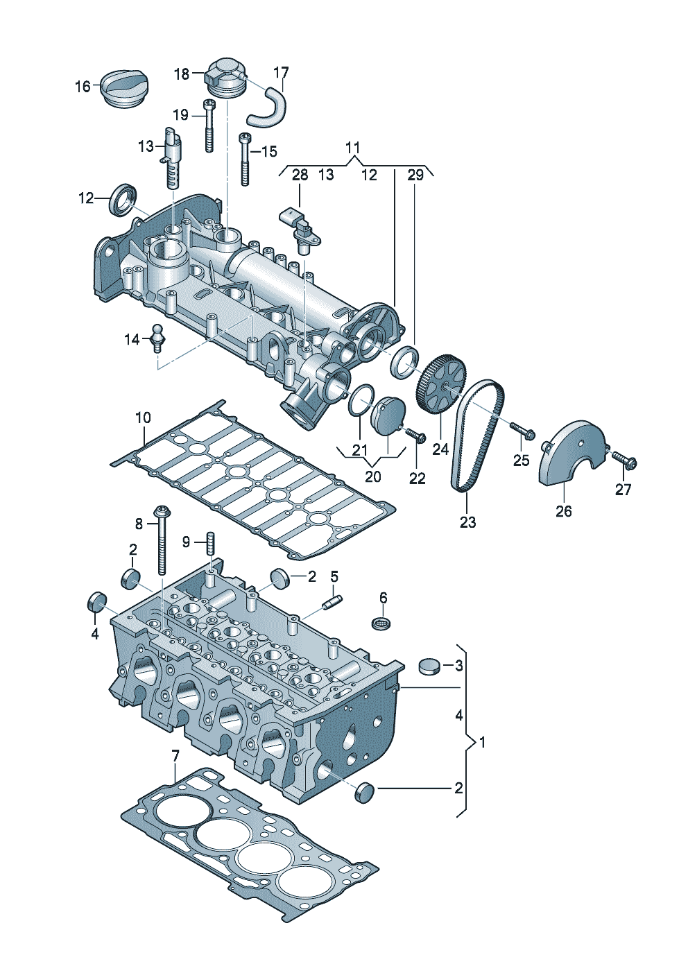 Głowica cylindrówpokrywa rozrzadu 1.2 ltr. - Audi A3/S3/Sportb./Lim./qu. - a3