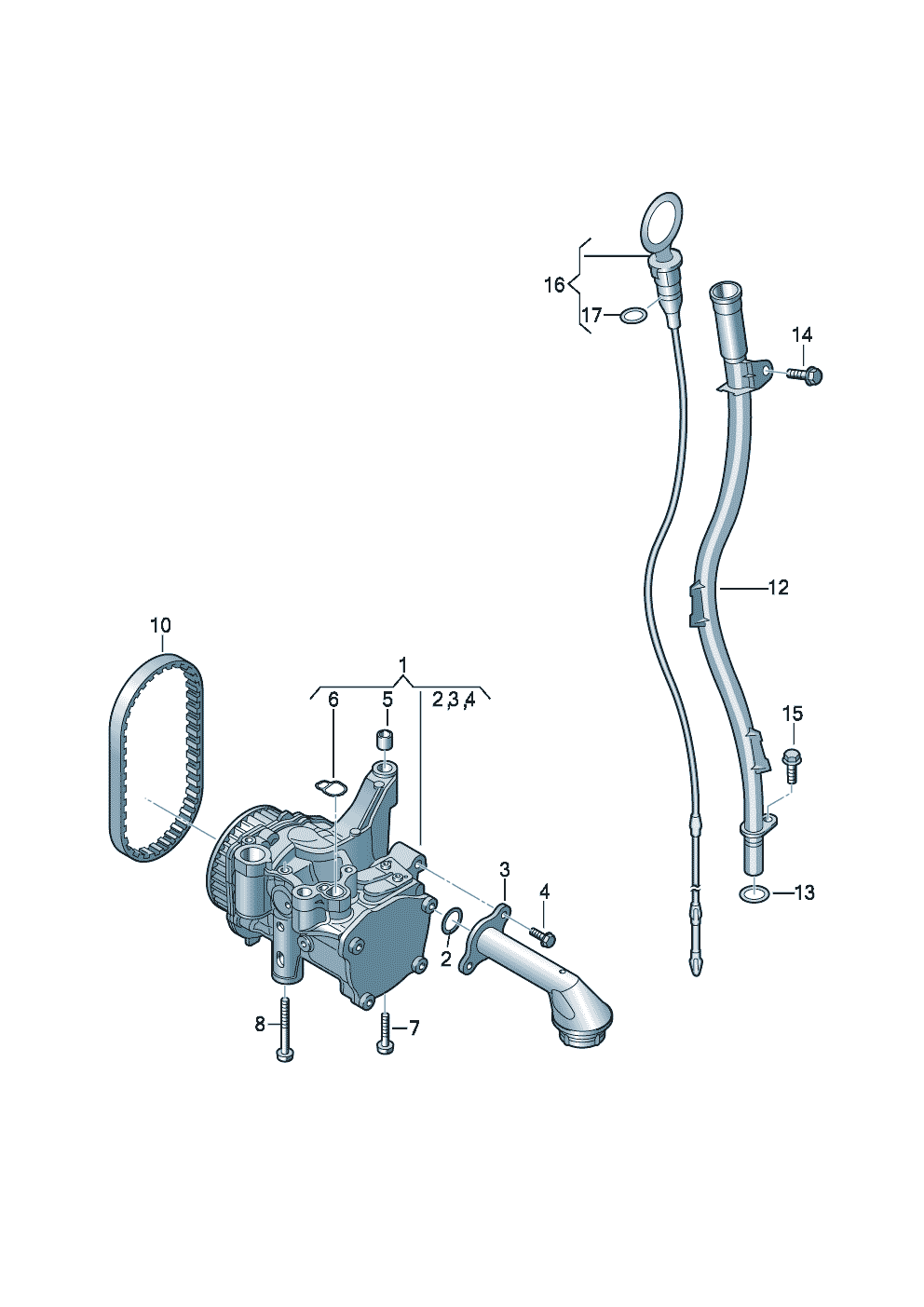 Oil pump with integrated<br>vacuum pumpOil dipstick 2.0 Ltr. - Audi A3/S3/Sportb./Lim./qu. - a3