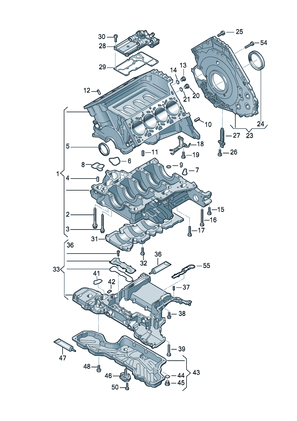 oil sumpSealing flangecylinder block 4.0 ltr.<br> 331KW - Audi A6/Avant - a6