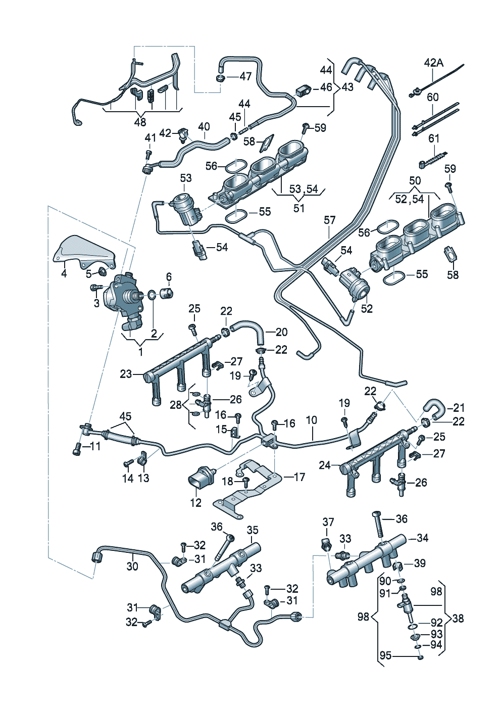 Fuel pumpFuel railInjection valve 3.0Ltr. - Audi A4/Avant - a4