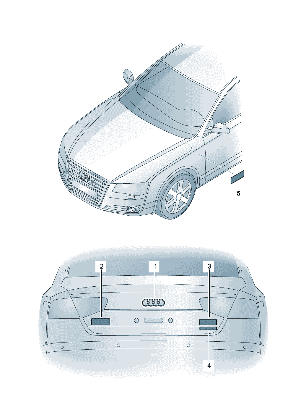 inscriptions/lettering rearside - Audi A8 - a8