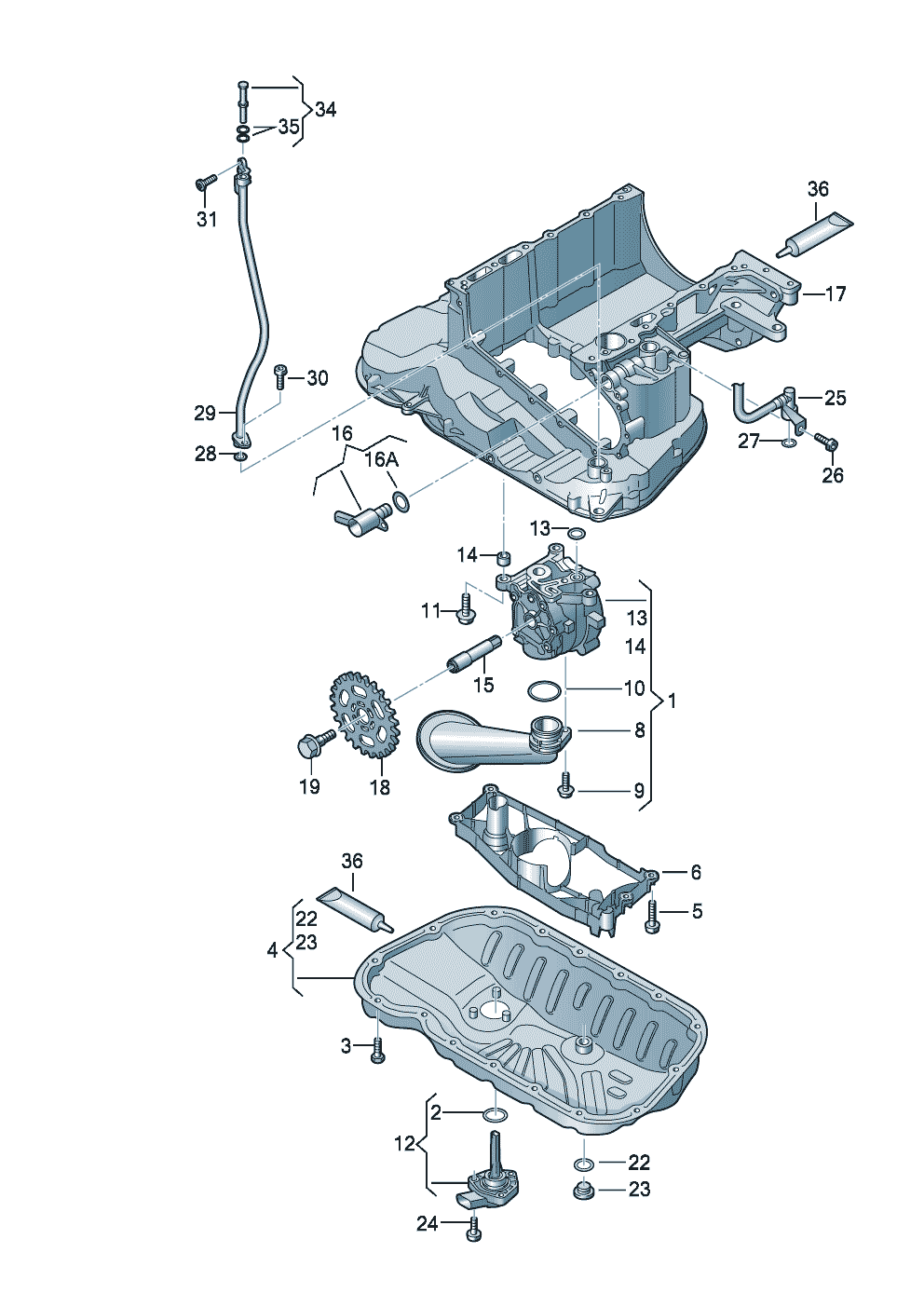 Oil pump with integrated<br>vacuum pumpOil dipstick 3.0Ltr. - Audi A6/Avant - a6